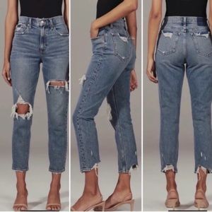 Abercrombie and fitch distressed mom jeans